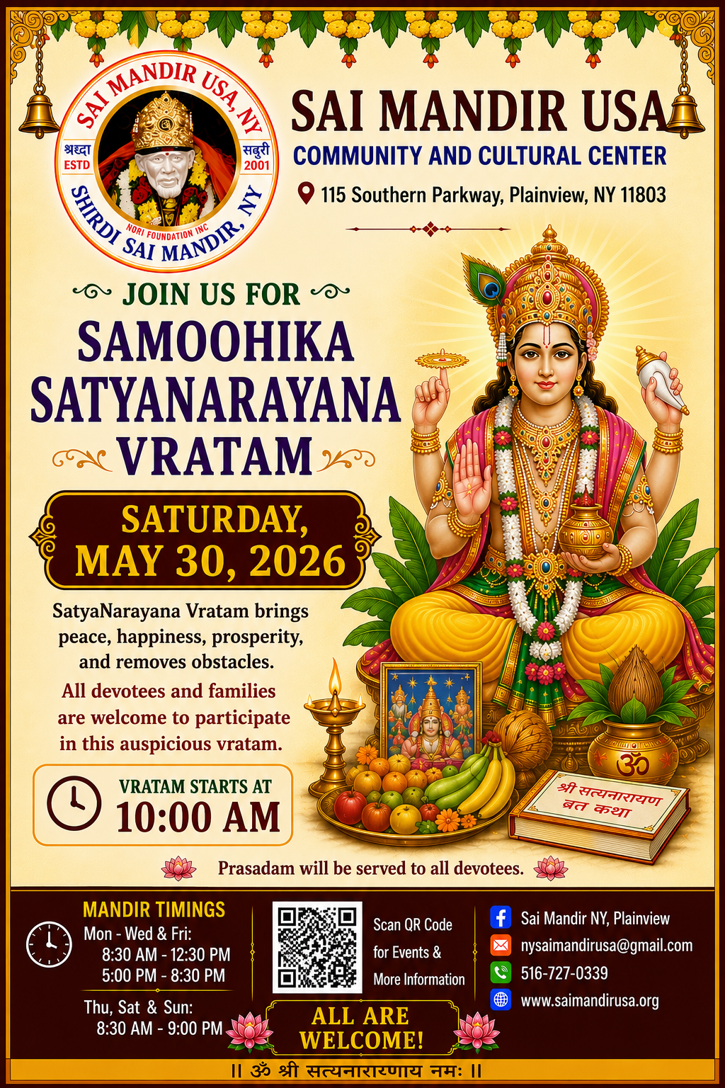 Samoohika Satyanarayana Vratam flyer